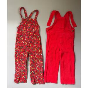 Vintage Kids Corduroy Overalls Jumper, 2 Pieces Bundle Lot